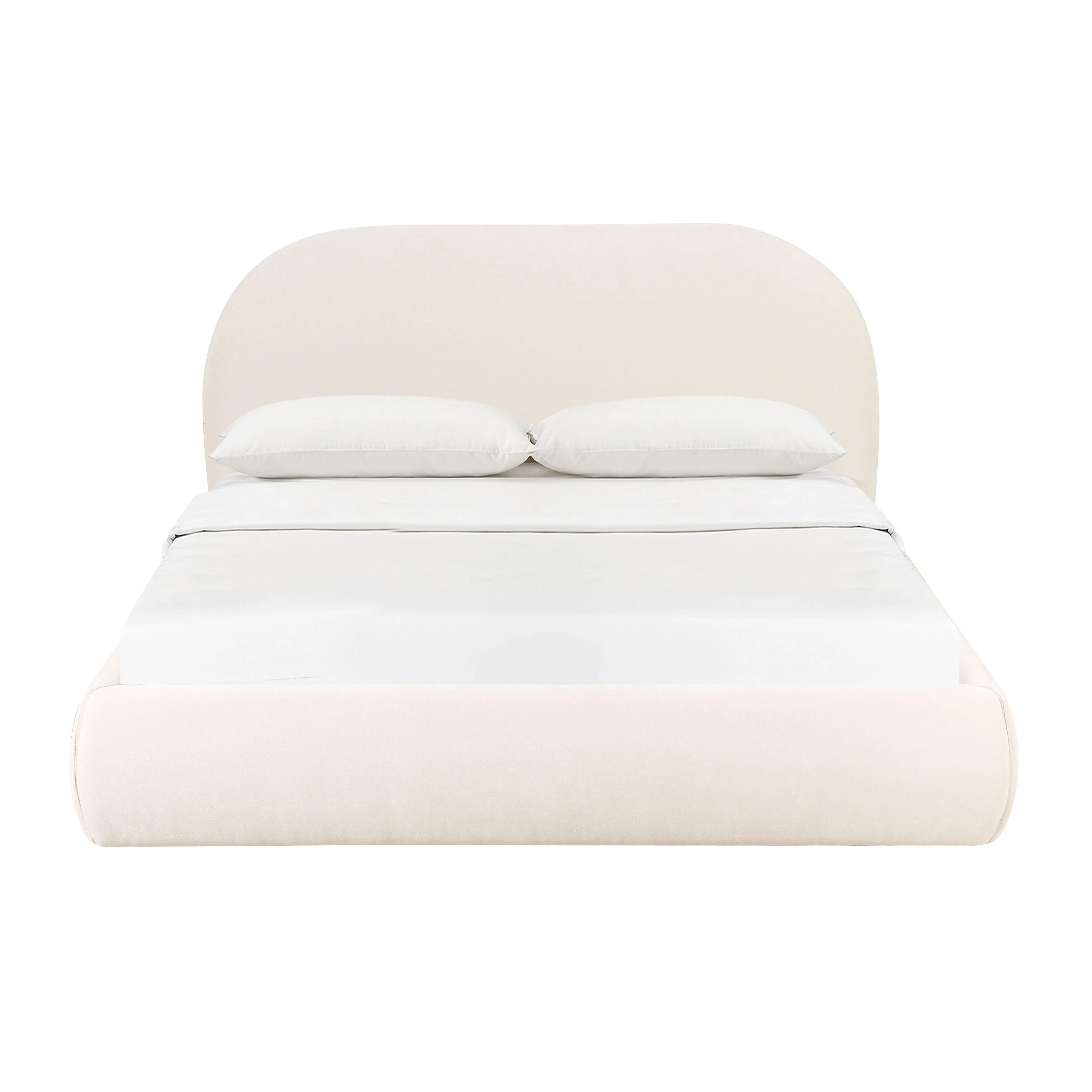 Bara Cream Textured Performance Velvet Bed - Image 10