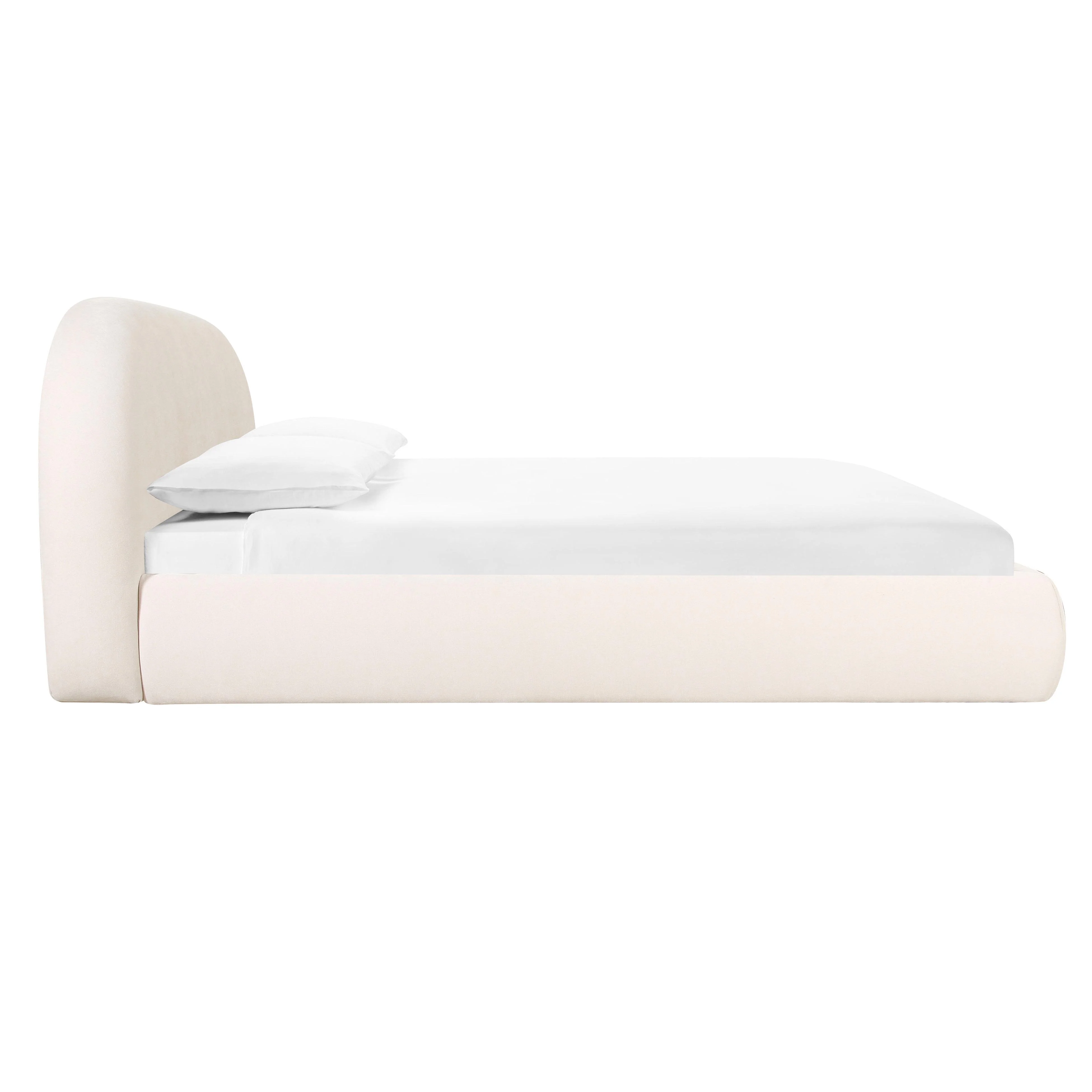 Bara Cream Textured Performance Velvet Bed - Image 11
