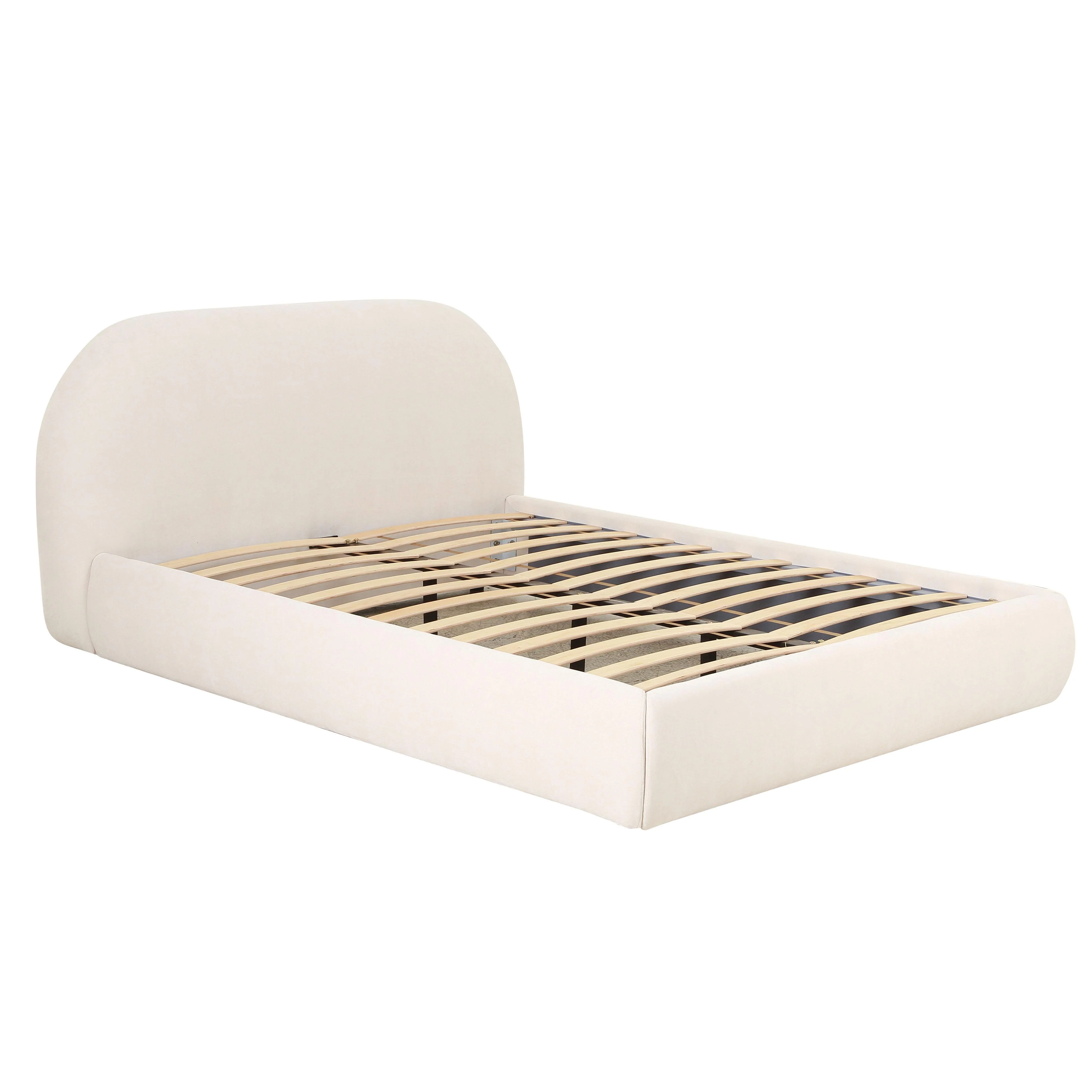 Bara Cream Textured Performance Velvet Bed - Image 5