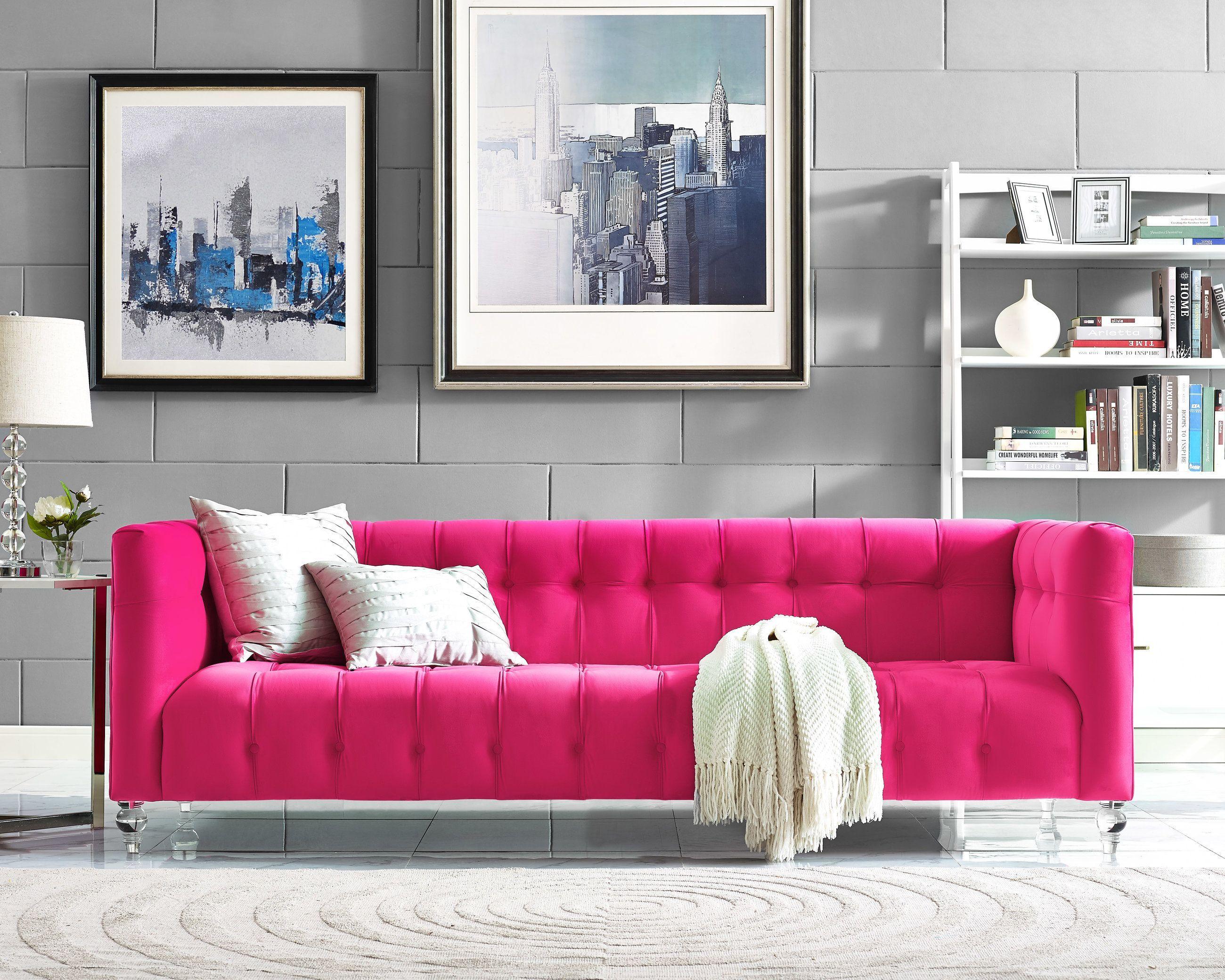 Bea 90.6" Performance Velvet Tufted Sofa - Image 8