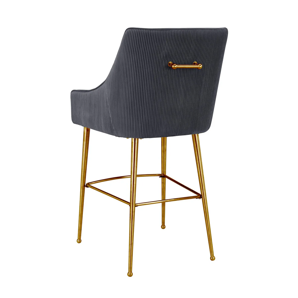 Beatrix Pleated Performance Velvet Stool - Image 16