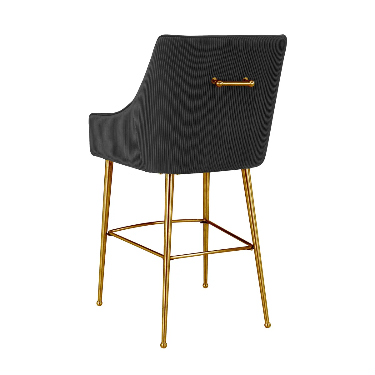 Beatrix Pleated Performance Velvet Stool - Image 22