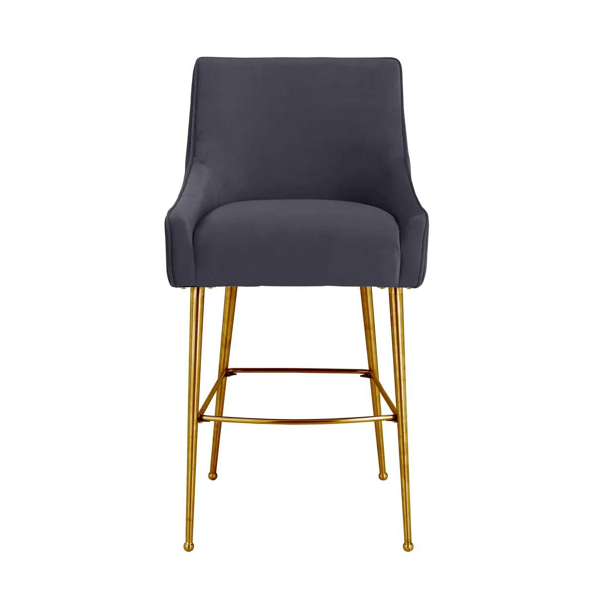 Beatrix Pleated Performance Velvet Stool - Image 27