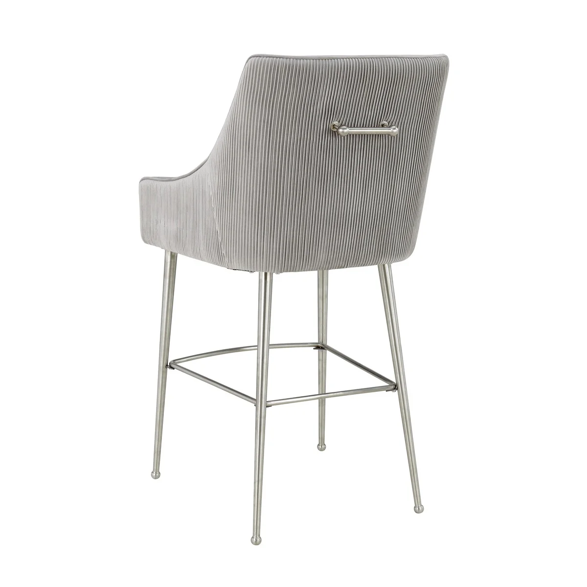 Beatrix Pleated Performance Velvet Stool - Image 4
