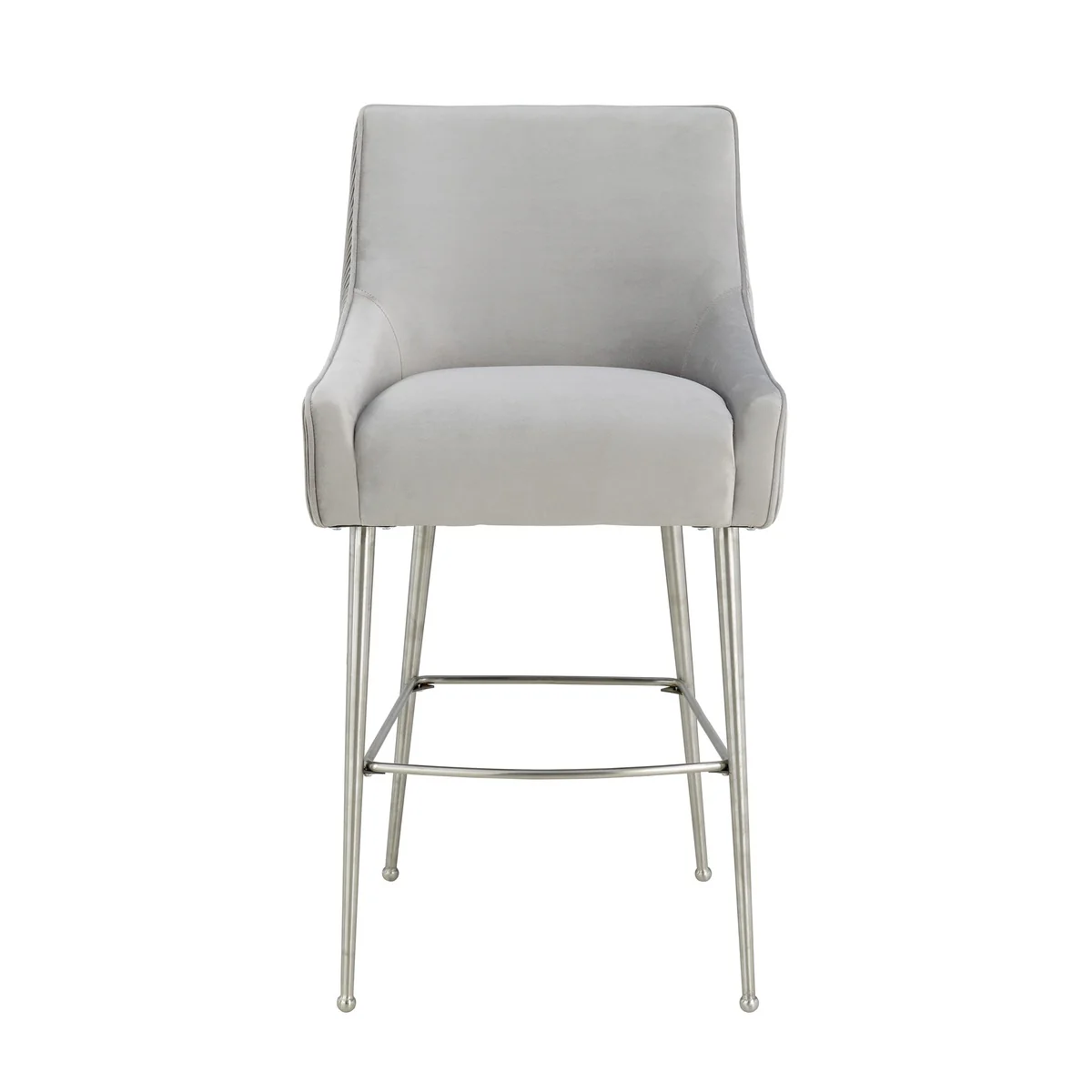 Beatrix Pleated Performance Velvet Stool - Image 9