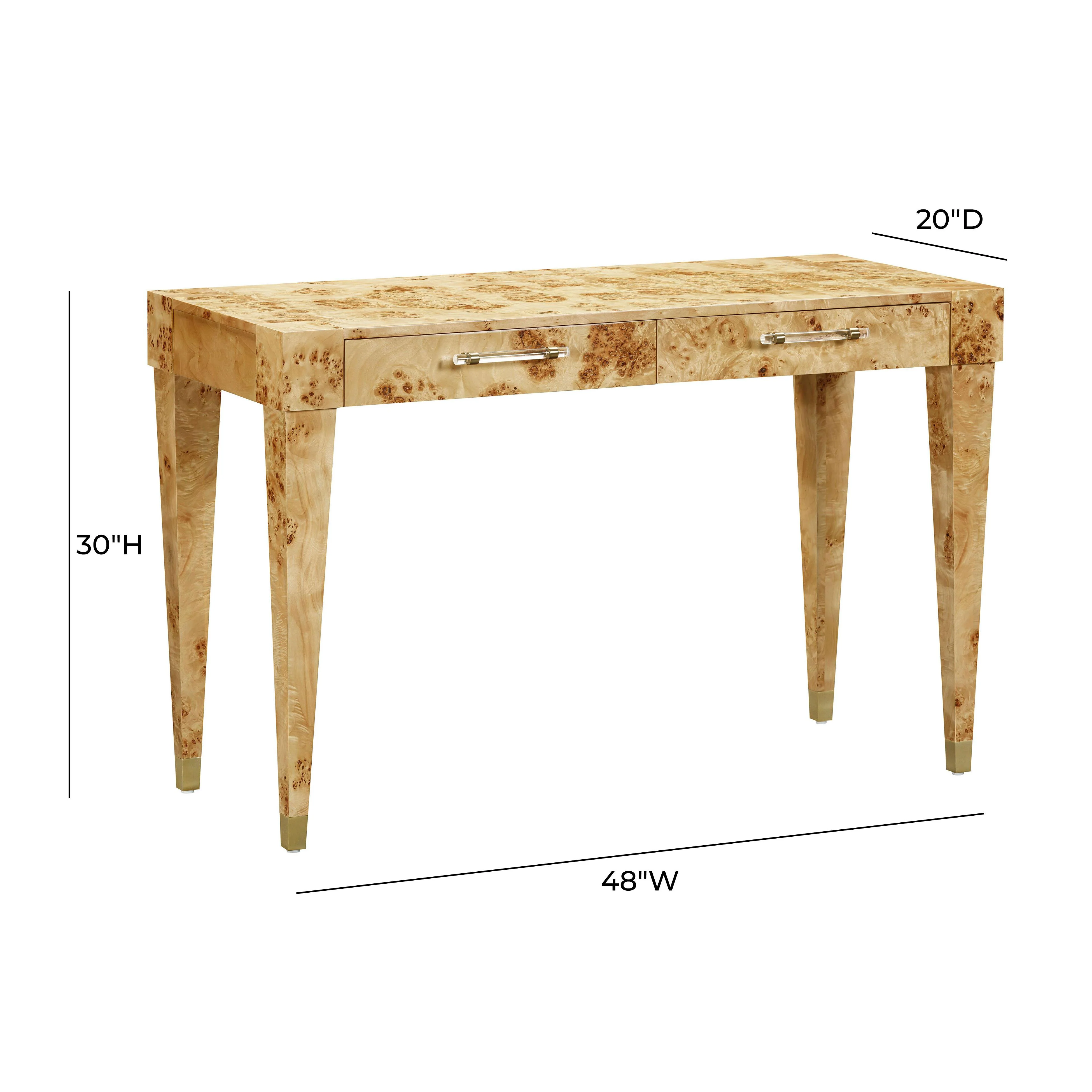 Brandyss 48" Burl 2-Drawer Work Desk - Image 8