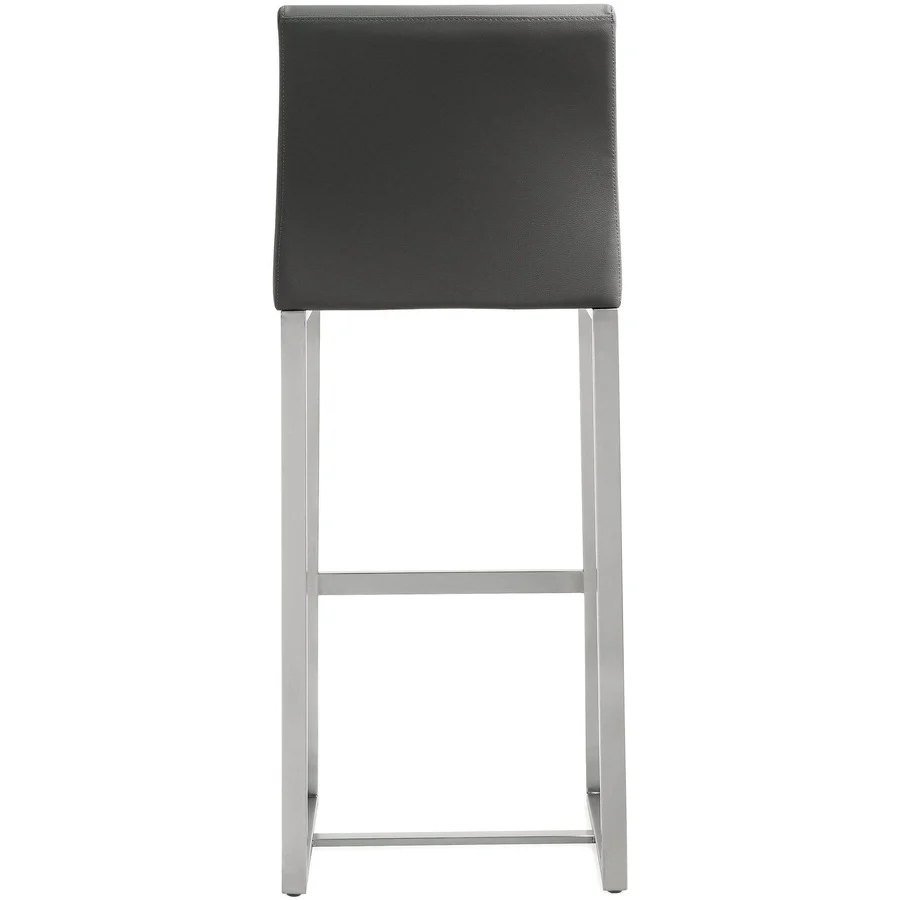 Denmark Performance Vegan Leather Stool with Silver Base - Set of 2 - Image 15