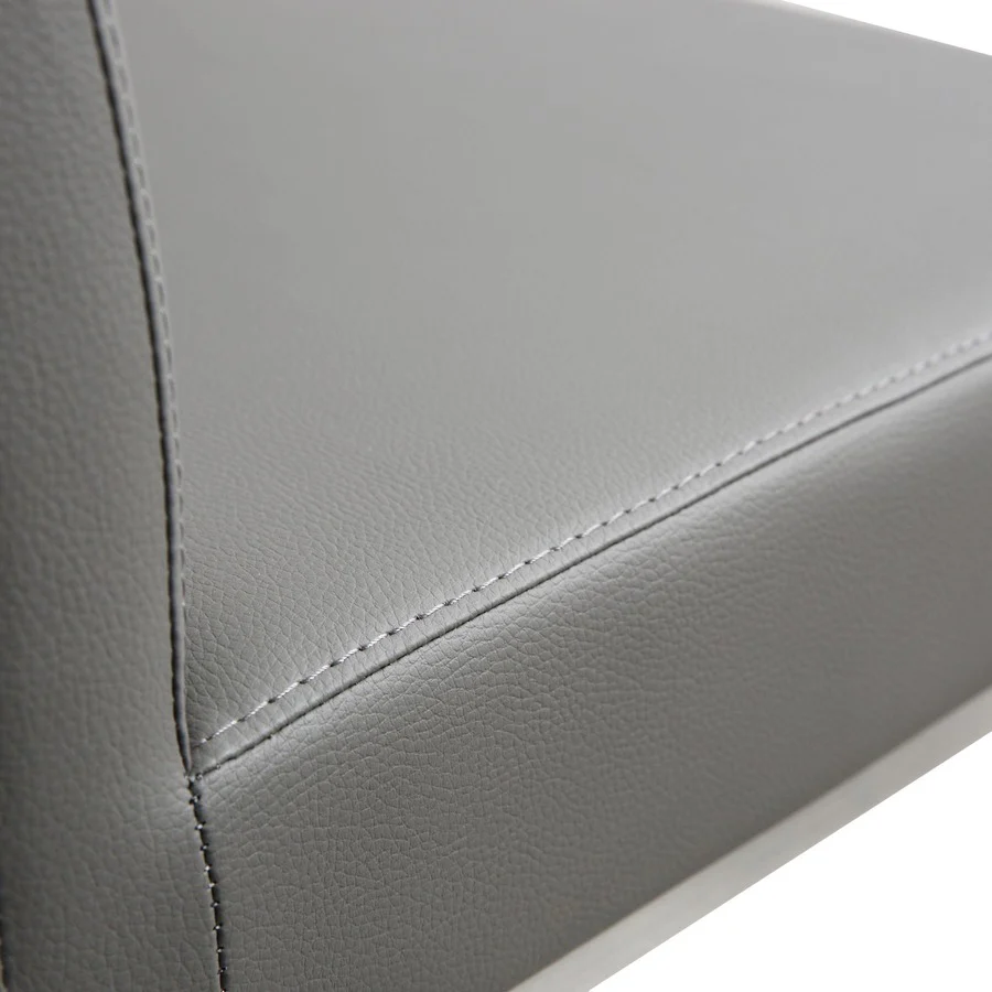 Denmark Performance Vegan Leather Stool with Silver Base - Set of 2 - Image 18
