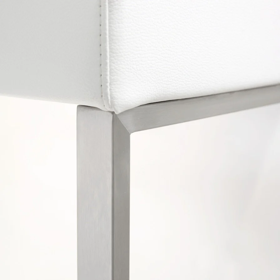 Denmark Performance Vegan Leather Stool with Silver Base - Set of 2 - Image 27