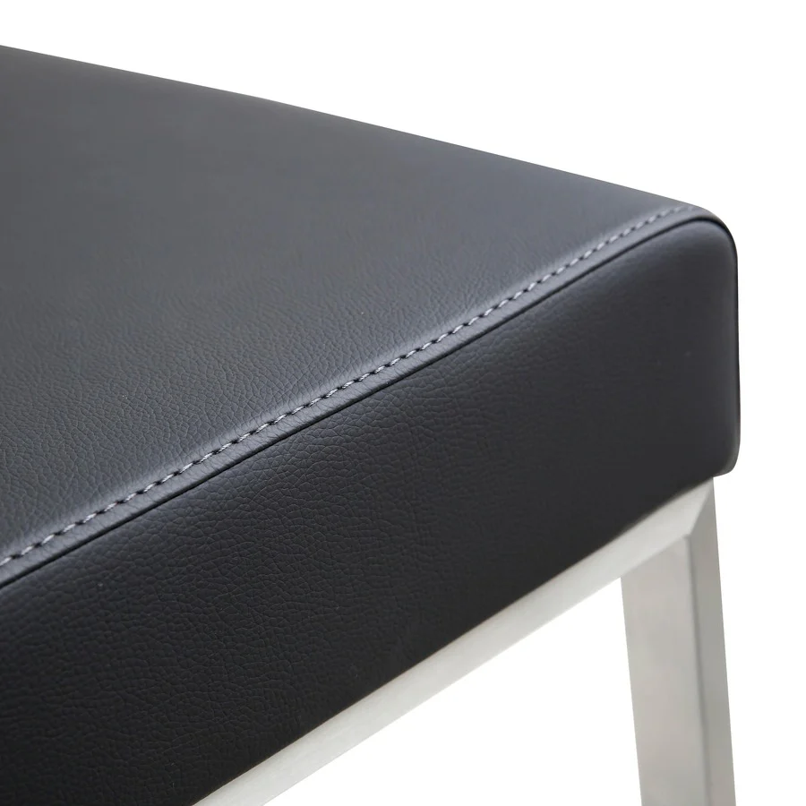 Denmark Performance Vegan Leather Stool with Silver Base - Set of 2 - Image 54