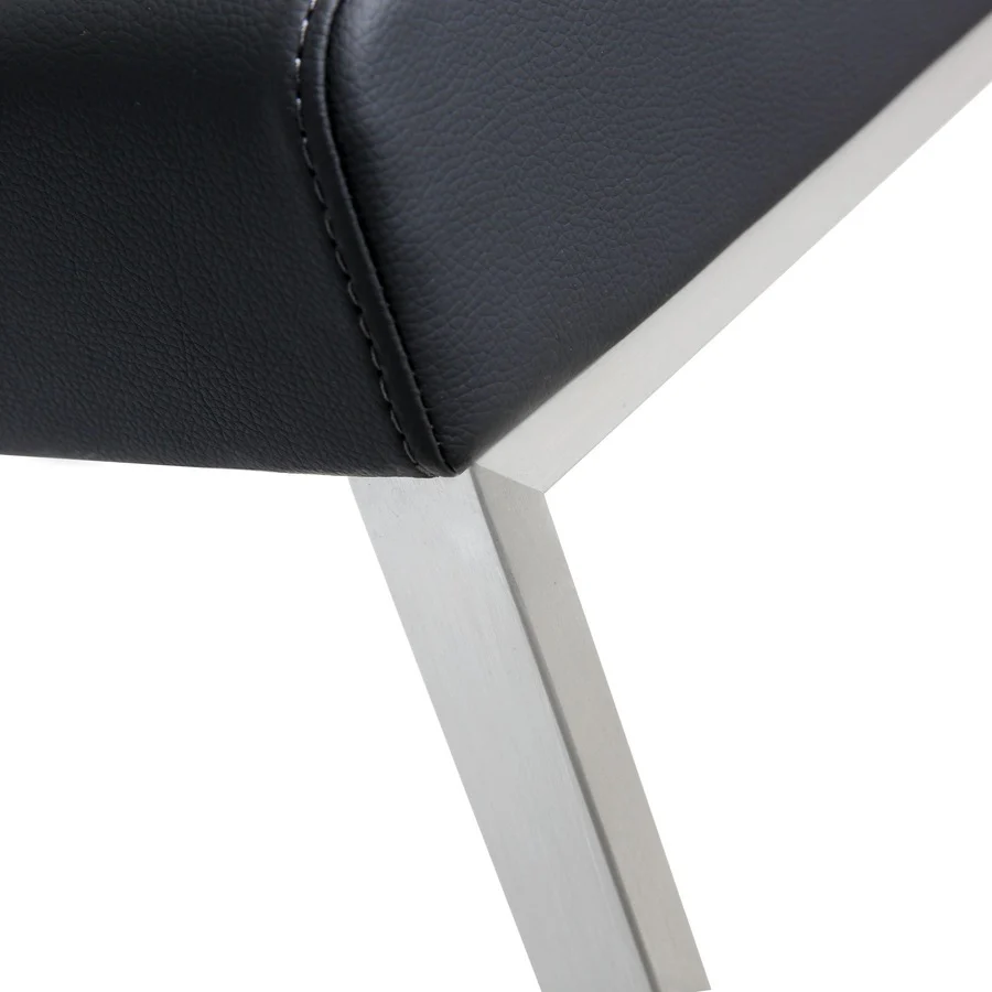 Denmark Performance Vegan Leather Stool with Silver Base - Set of 2 - Image 7
