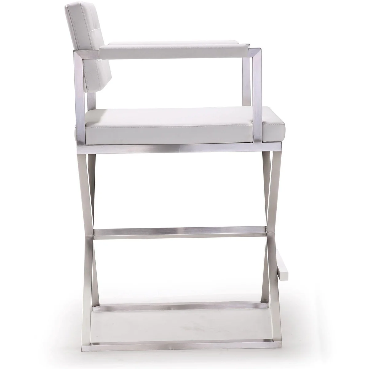 Director Performance Vegan Leather Stool with Silver Base - Image 13