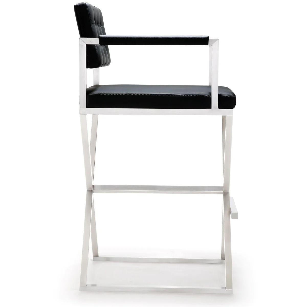 Director Performance Vegan Leather Stool with Silver Base - Image 22