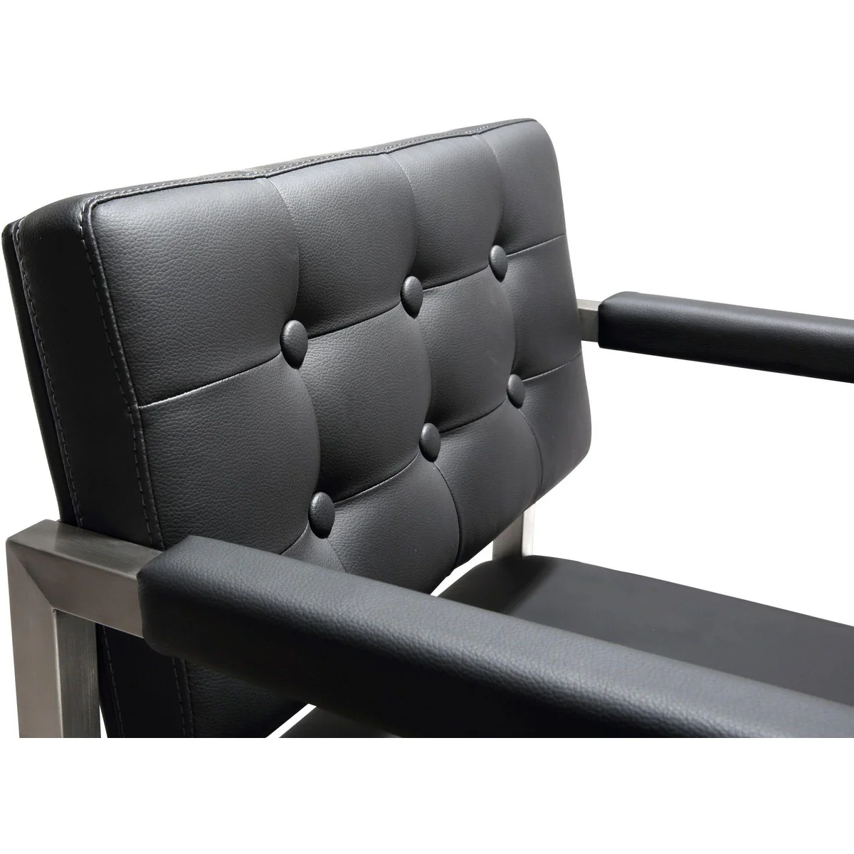 Director Performance Vegan Leather Stool with Silver Base - Image 33