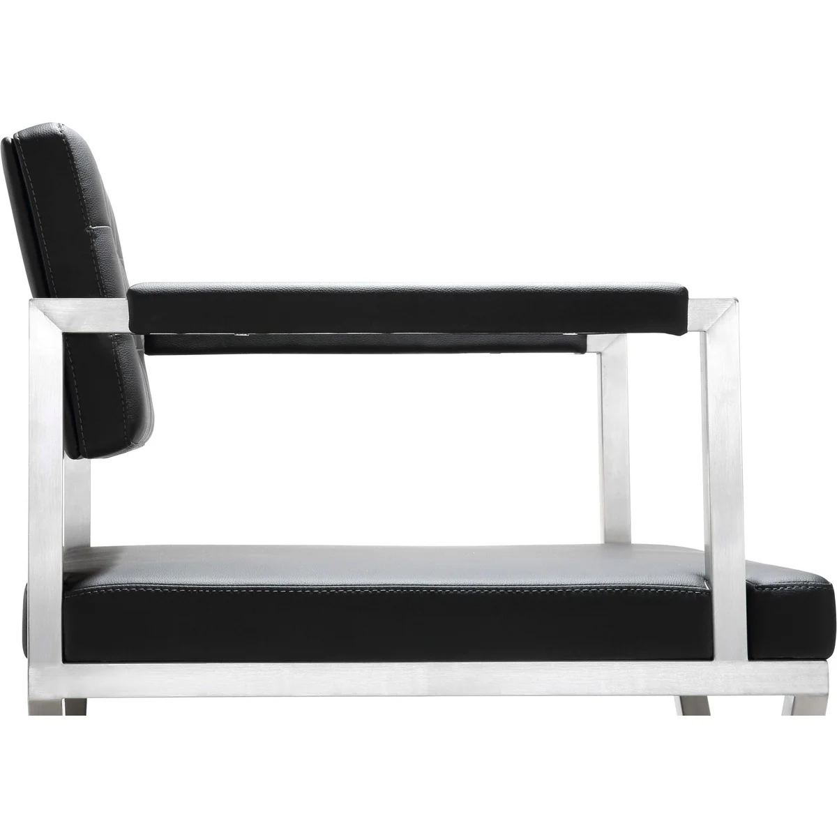 Director Performance Vegan Leather Stool with Silver Base - Image 34