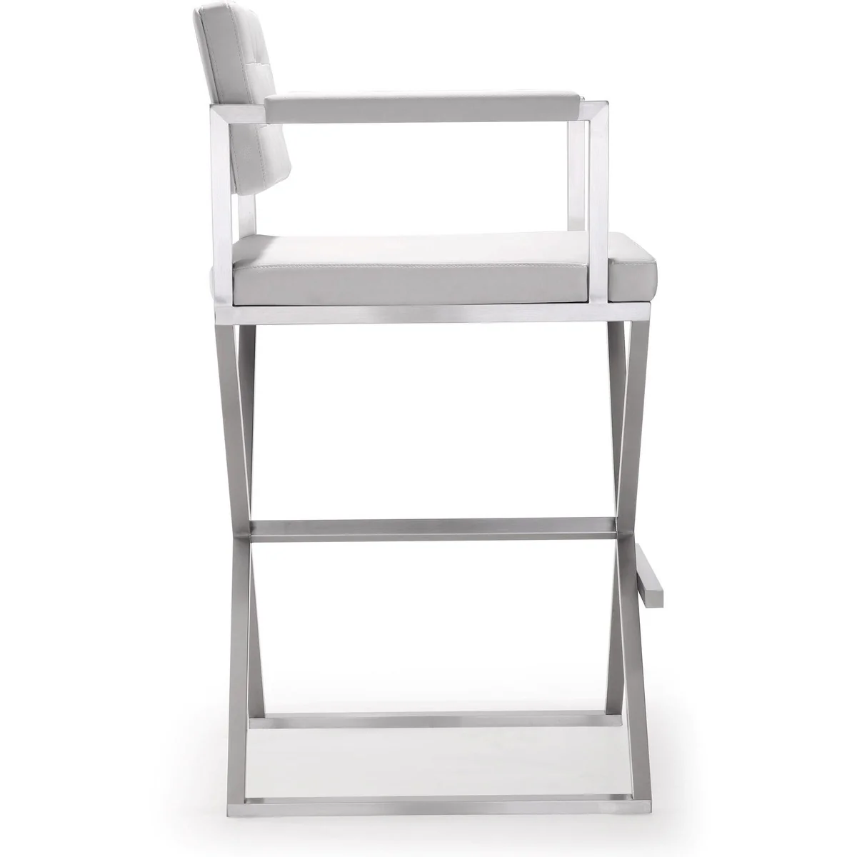 Director Performance Vegan Leather Stool with Silver Base - Image 4
