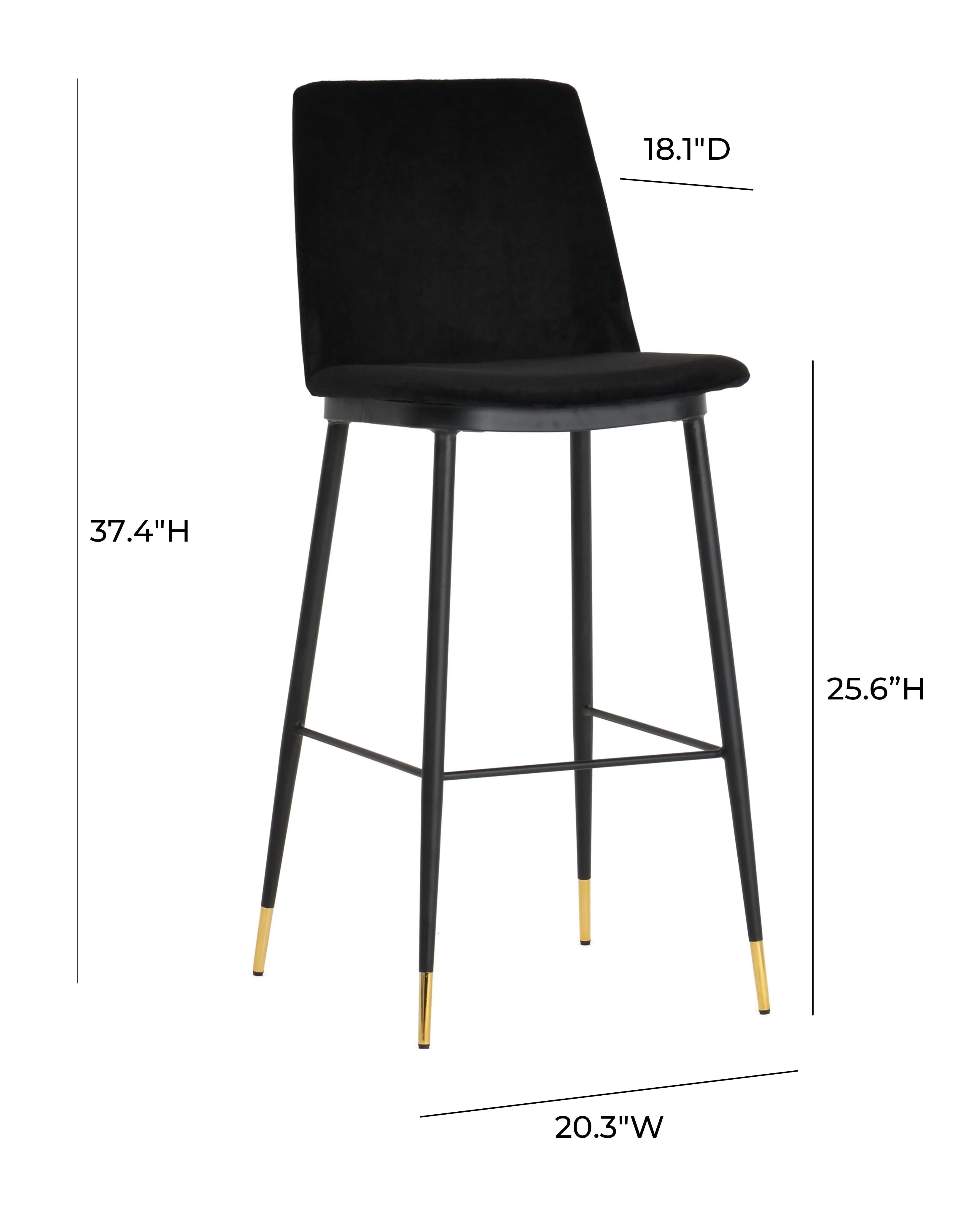 Evora Velvet Counter Stool - Set of 2 - Image 36