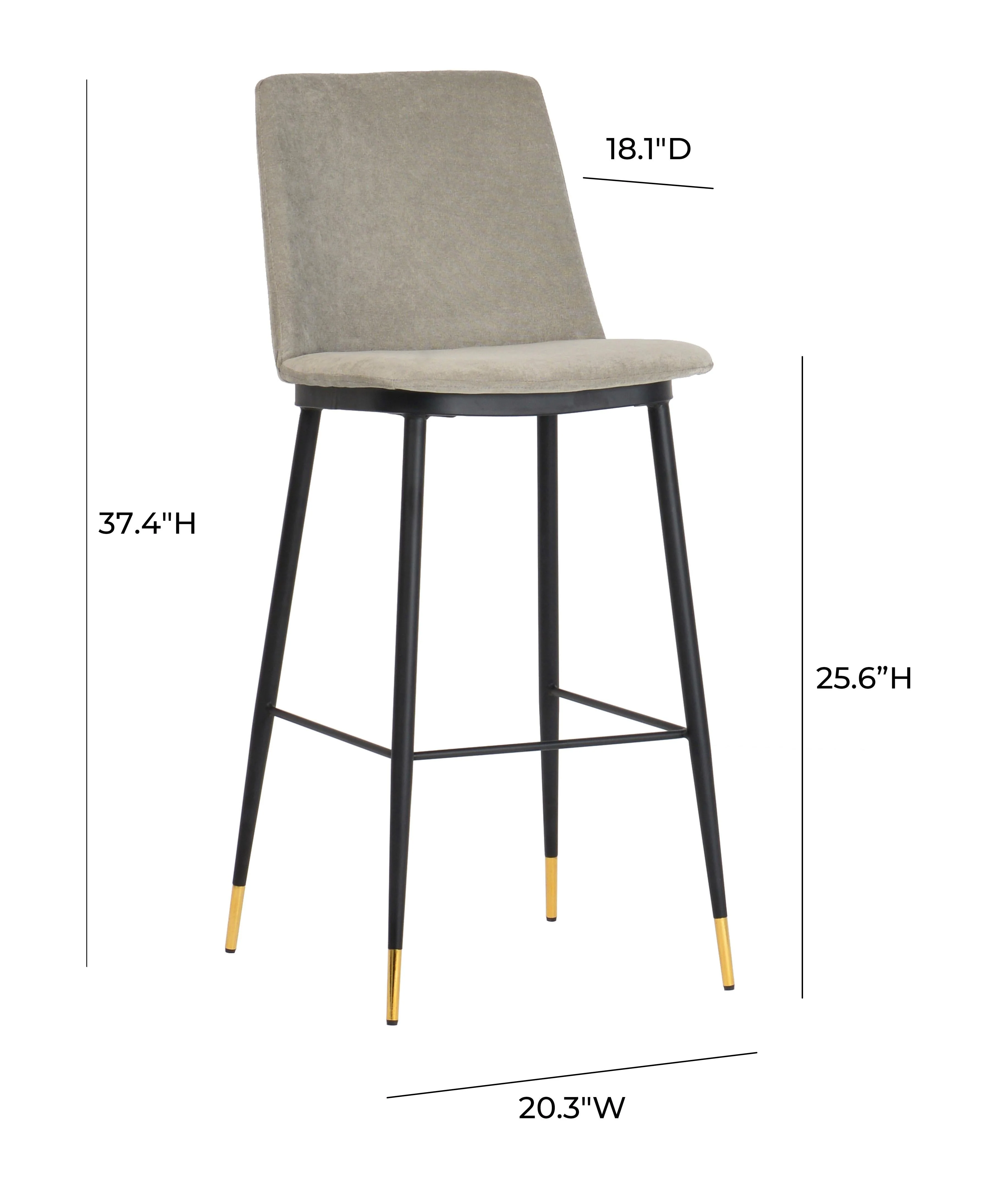 Evora Velvet Counter Stool - Set of 2 - Image 9