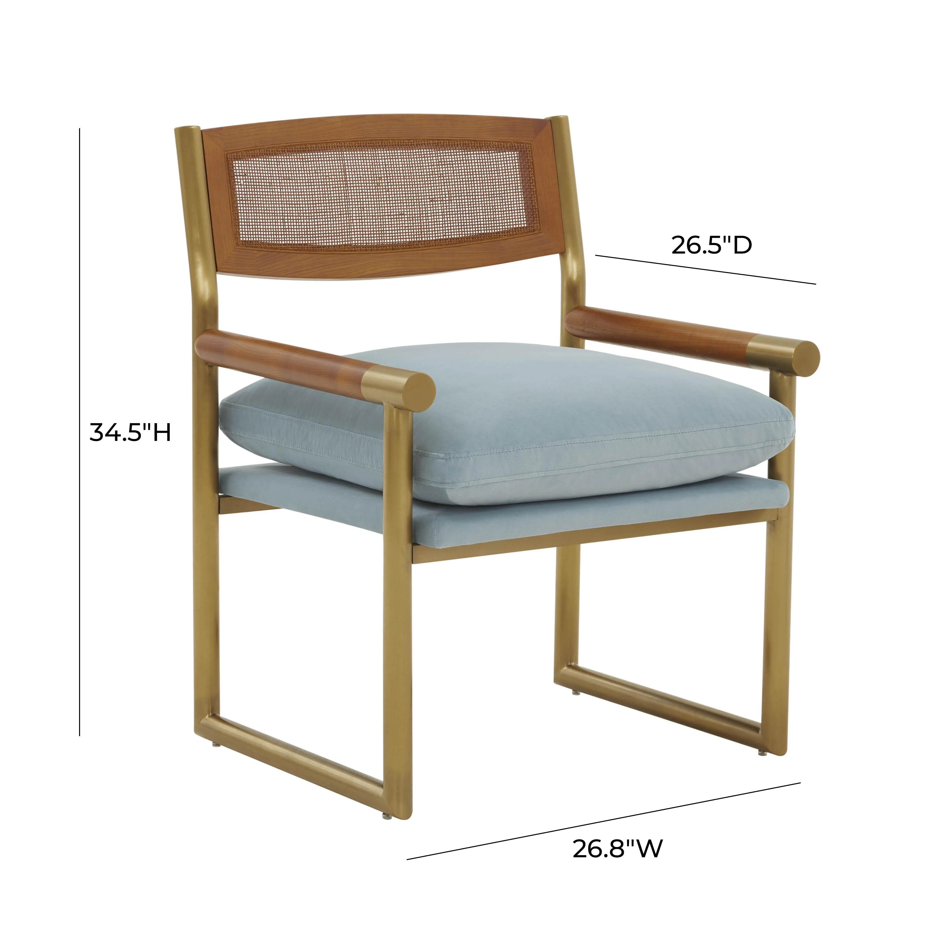 Harlow Rattan and Performance Velvet Accent Chair - Image 12