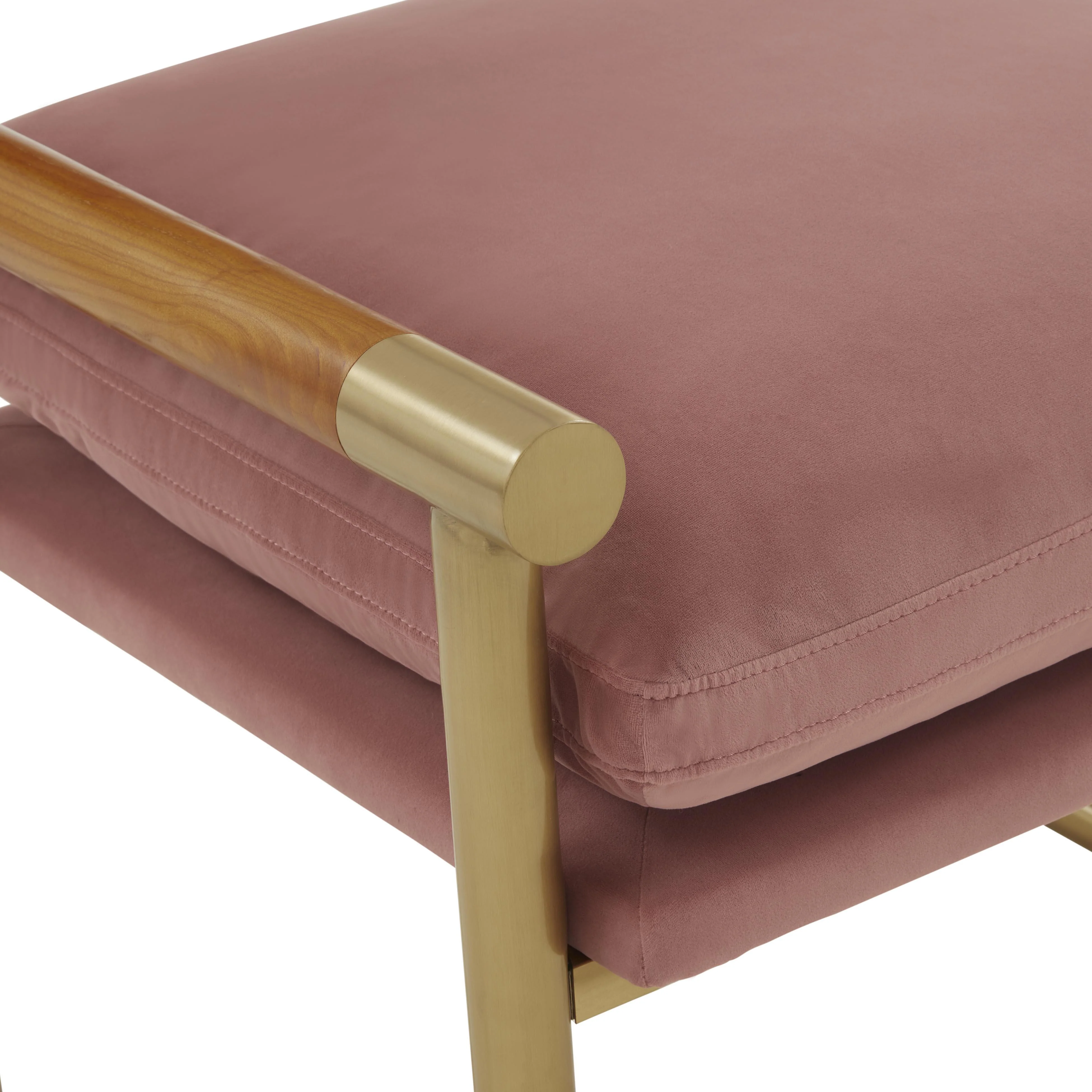 Harlow Rattan and Performance Velvet Accent Chair - Image 5