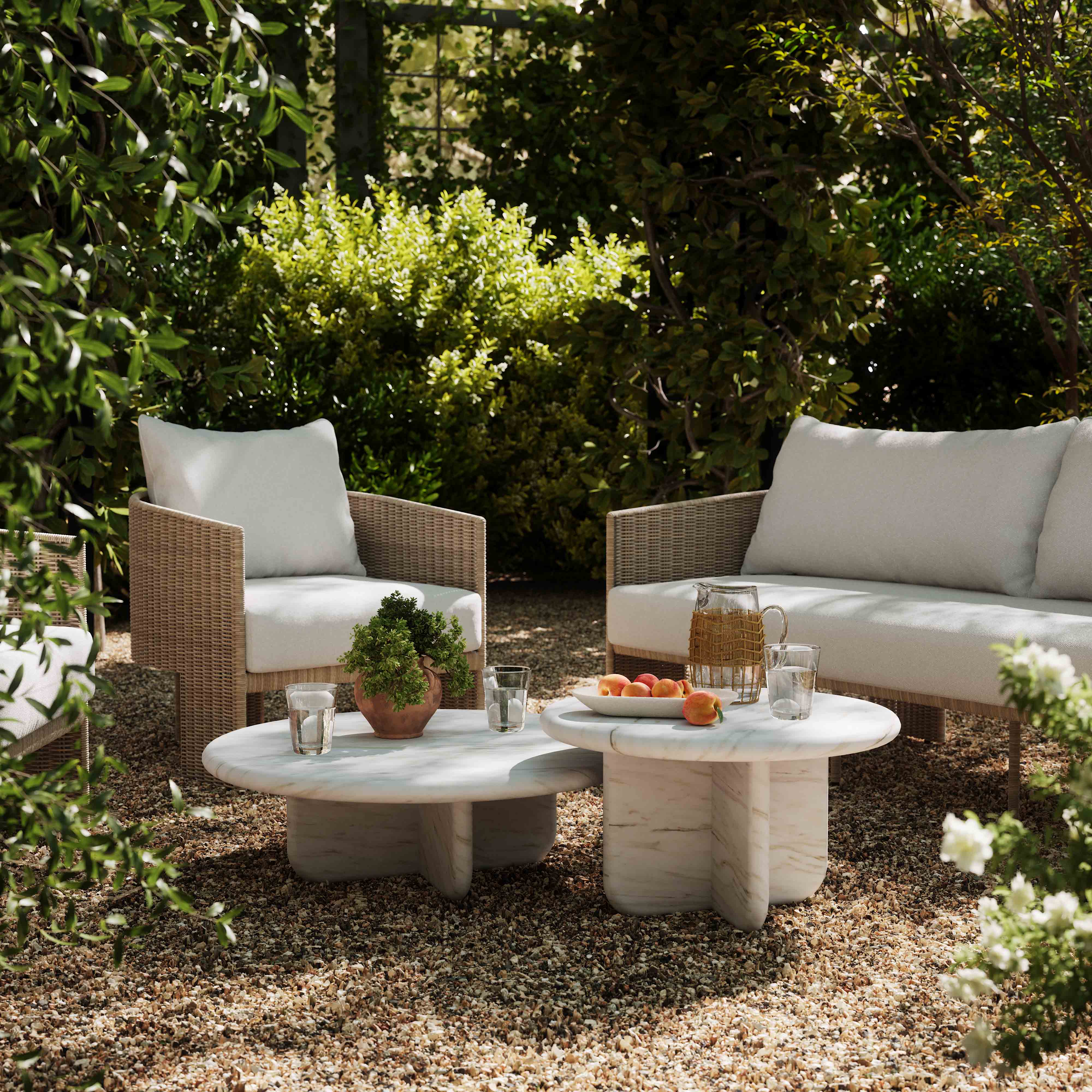 Juju Faux Marble Indoor/Outdoor Round Coffee Table (24"-32") - Image 9