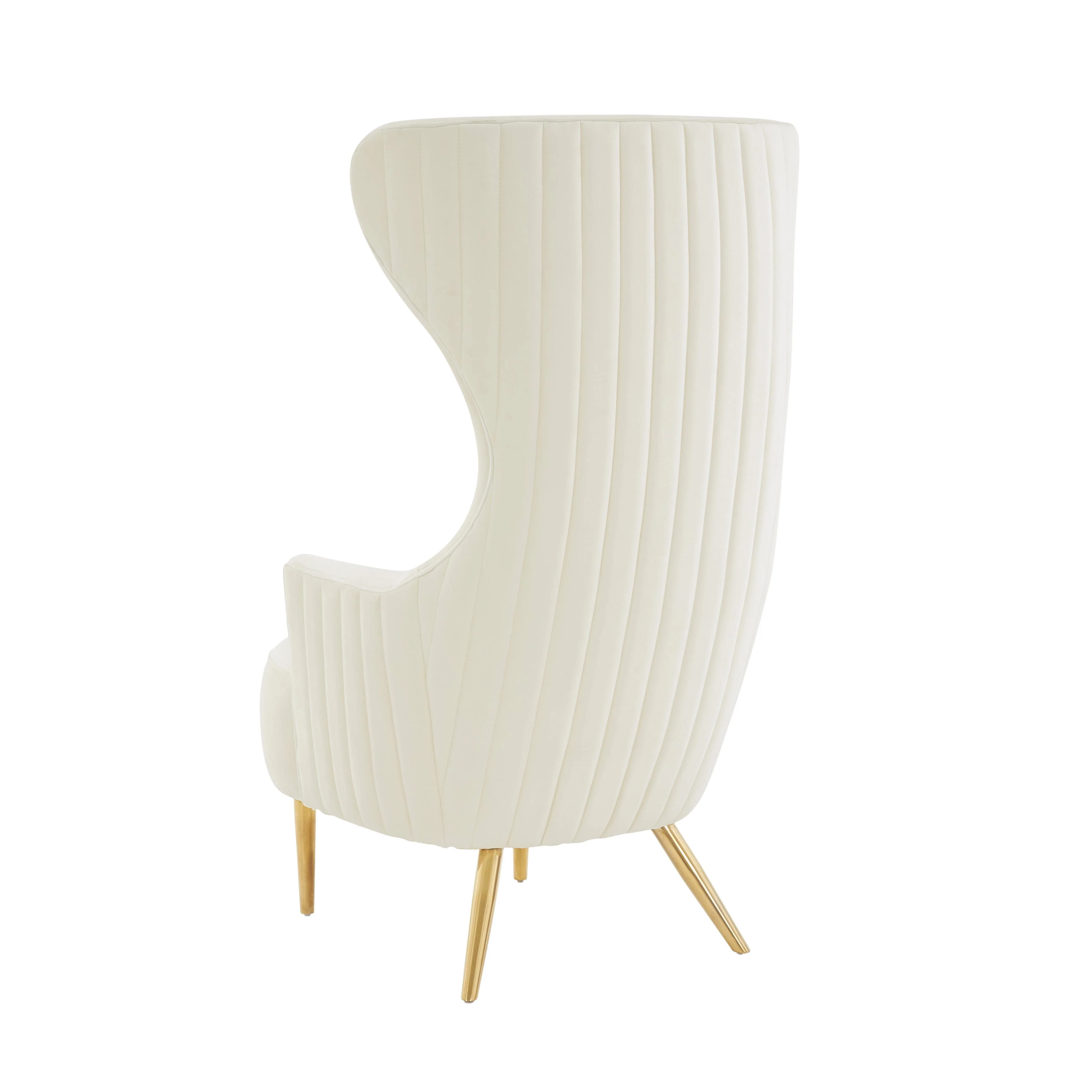 Julia Performance Velvet Channel Tufted Wingback Accent Chair - Image 5