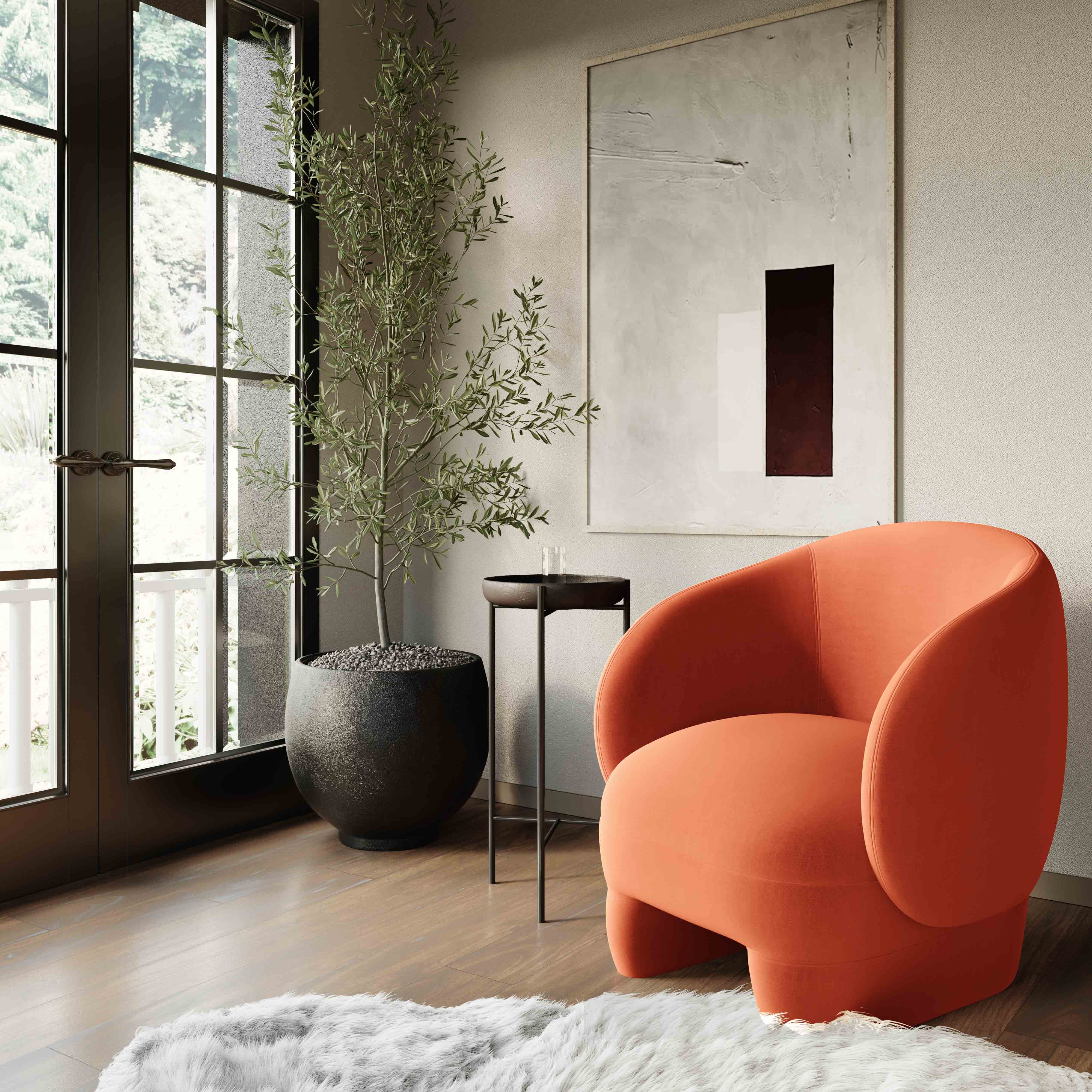 Kiki Performance Velvet Accent Chair - Image 8