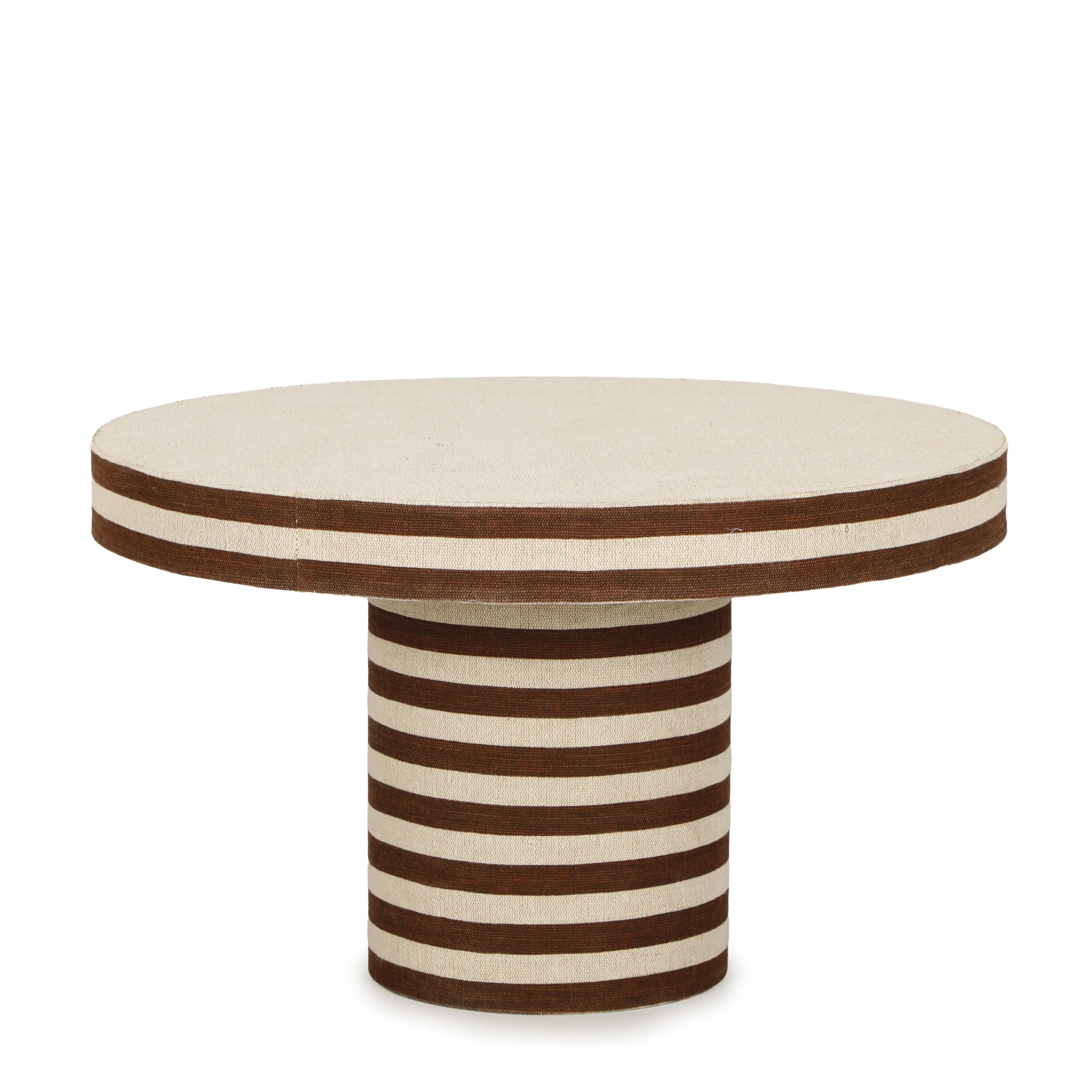 Lyra 30" Natural Striped Cotton Jute Contract-Grade Coffee Table - Image 3