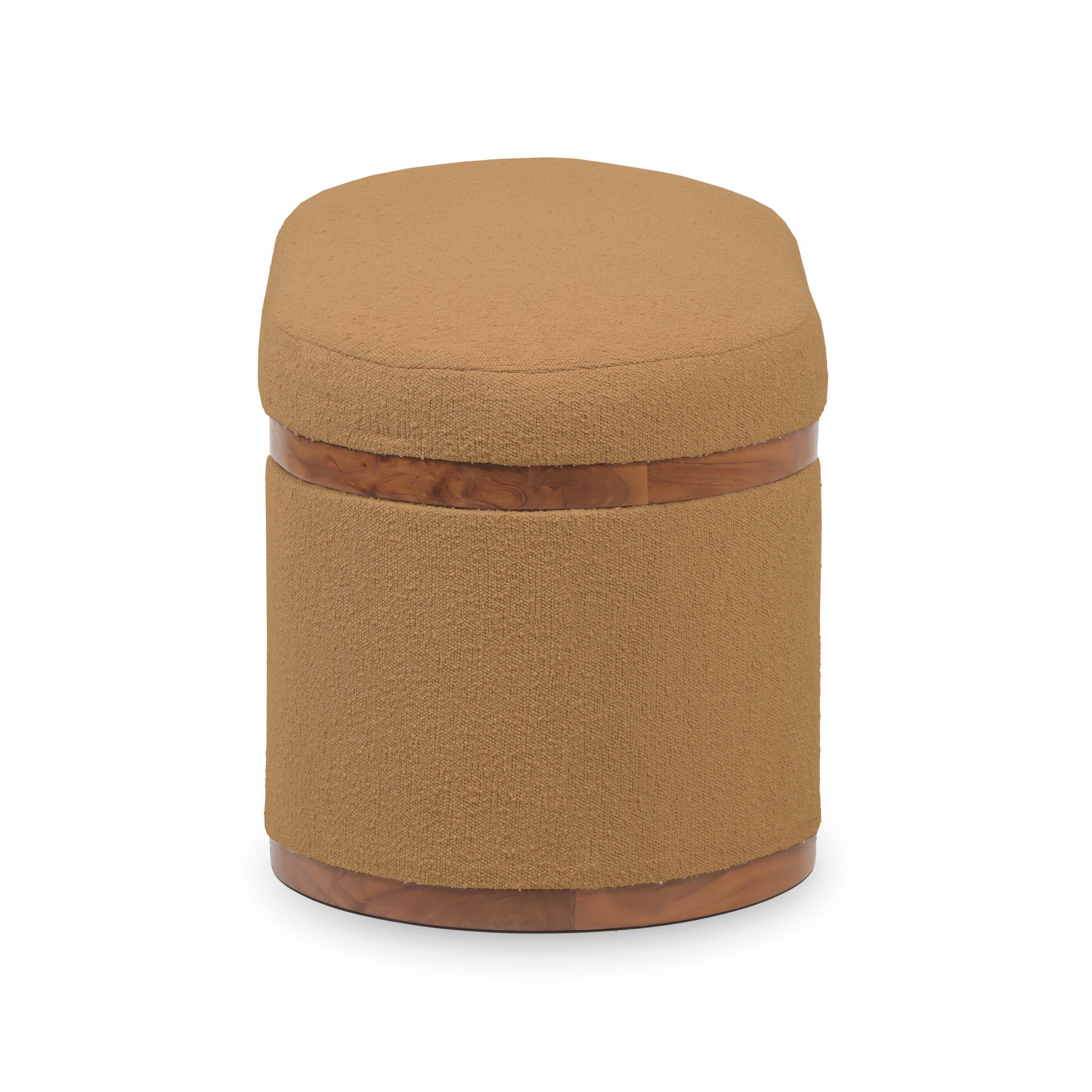 Olivier 41" Boucle Oval Storage Ottoman - Image 6