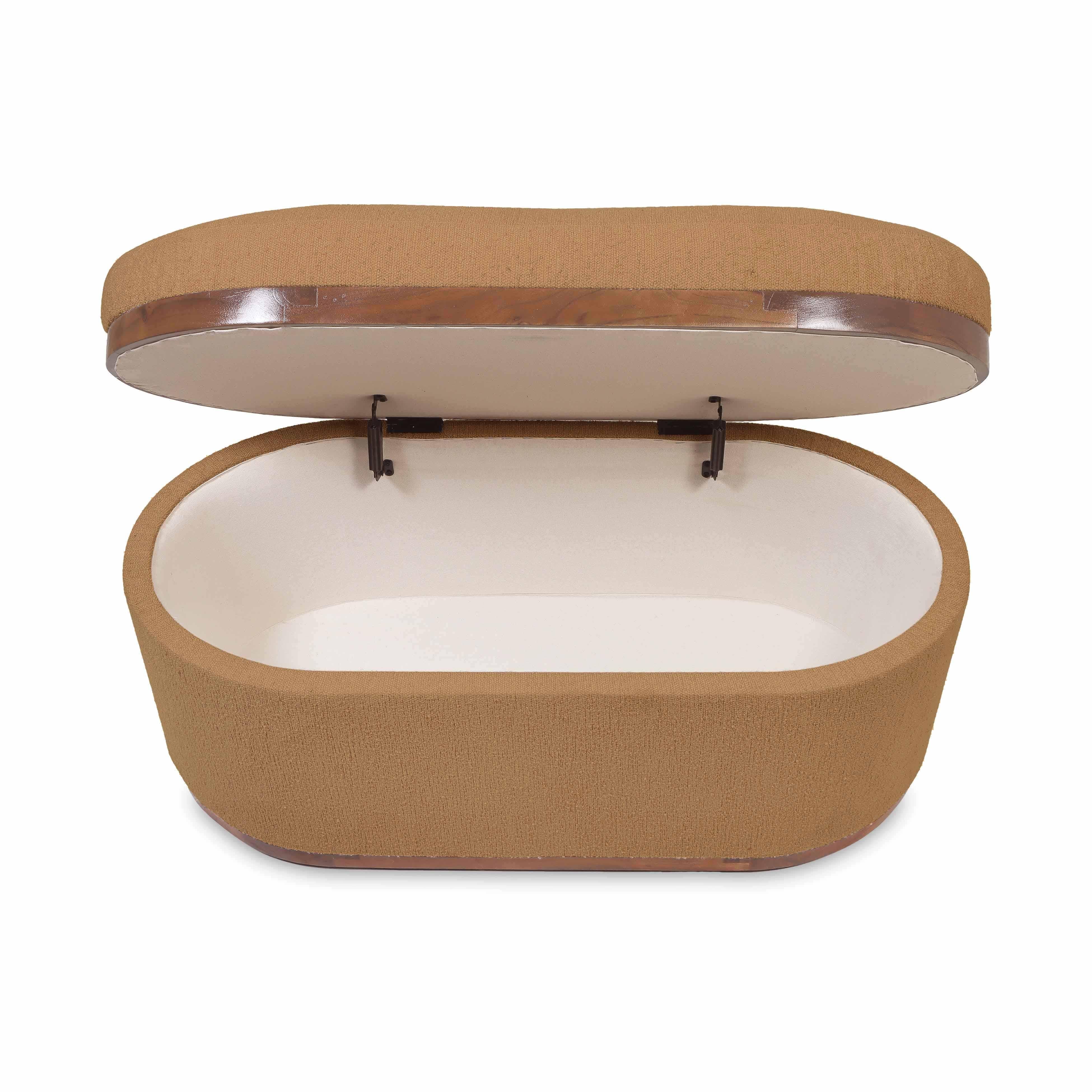 Olivier 41" Boucle Oval Storage Ottoman - Image 7