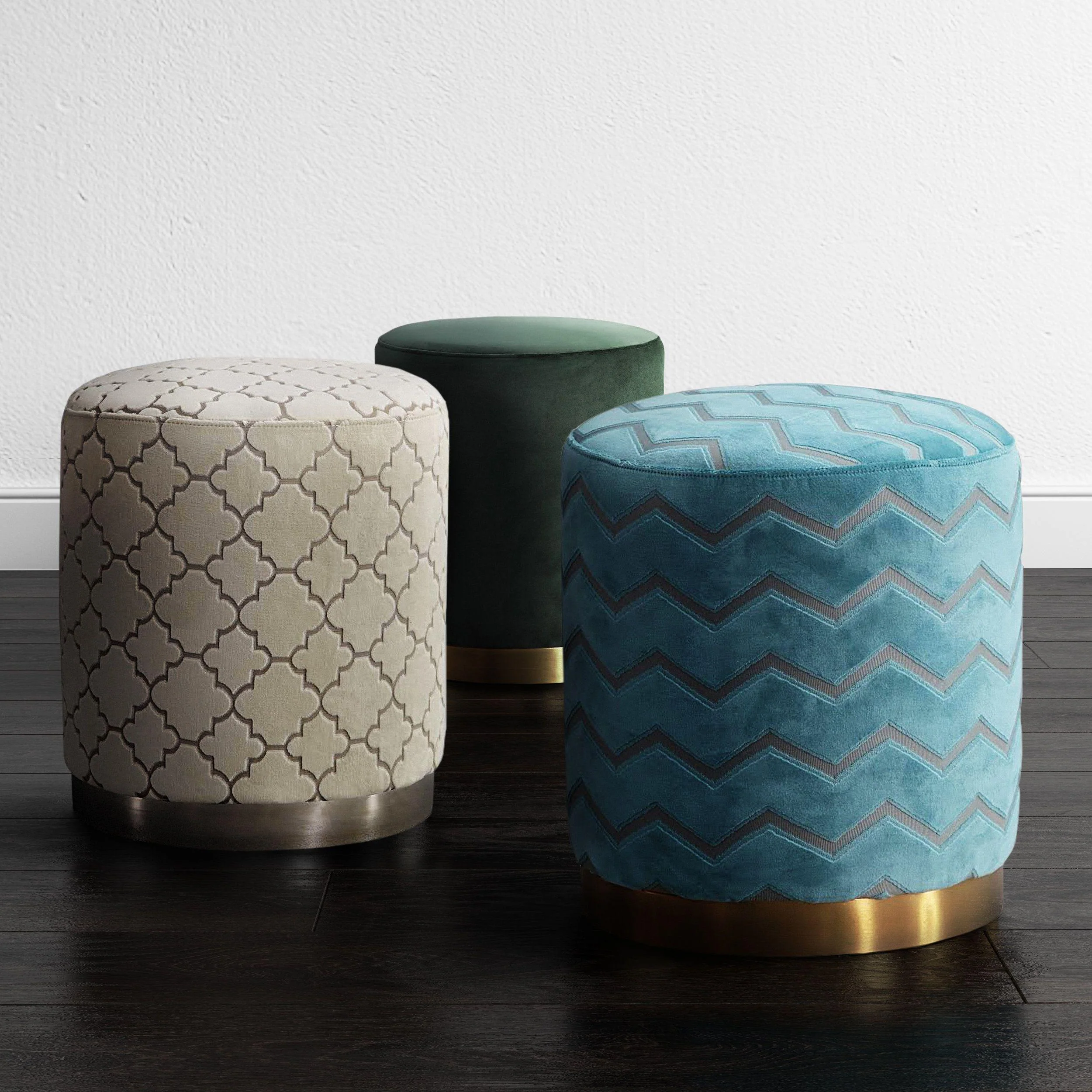 Opal Performance Velvet Ottoman - Image 24