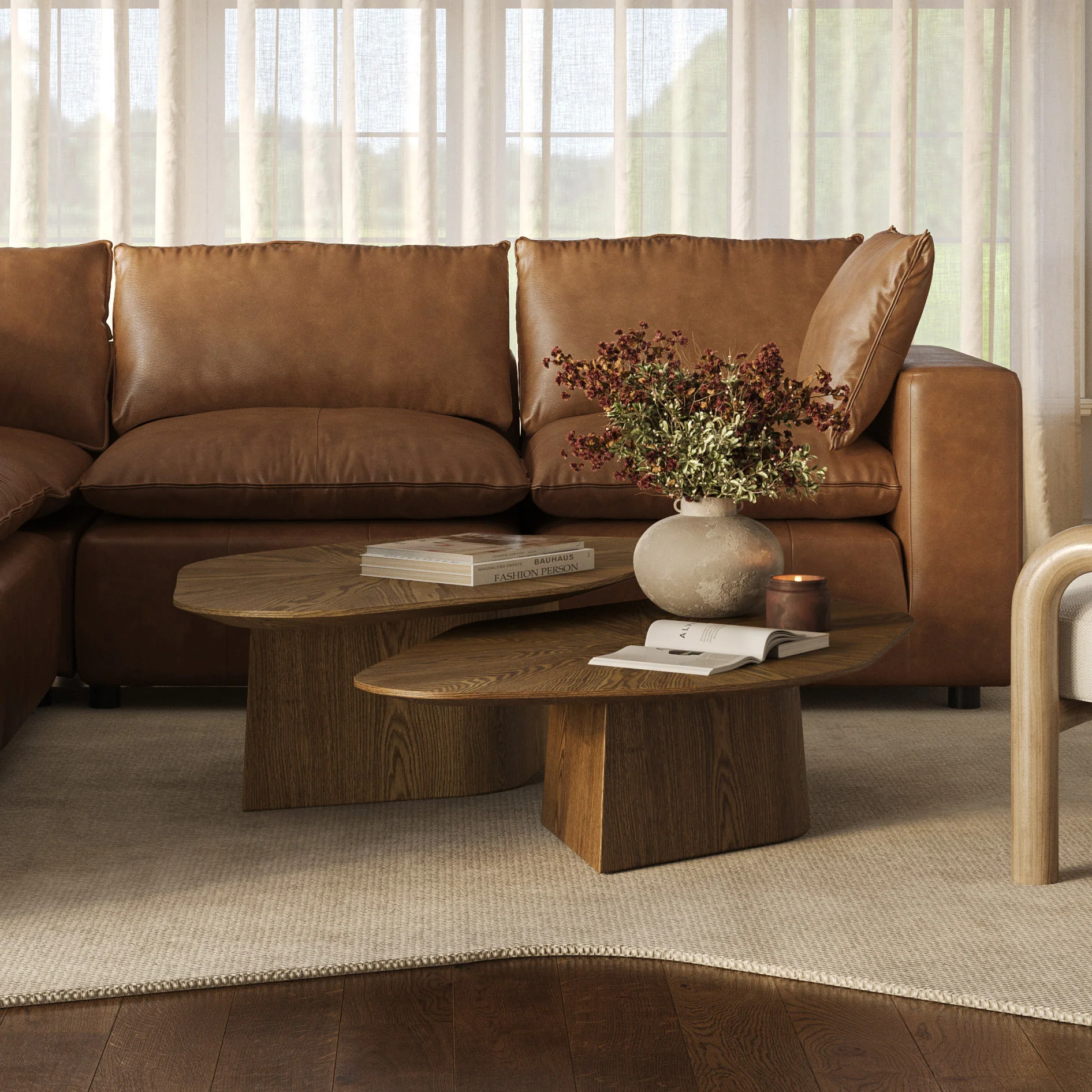Roche 48" Ash Geometric Coffee Table - Image 10