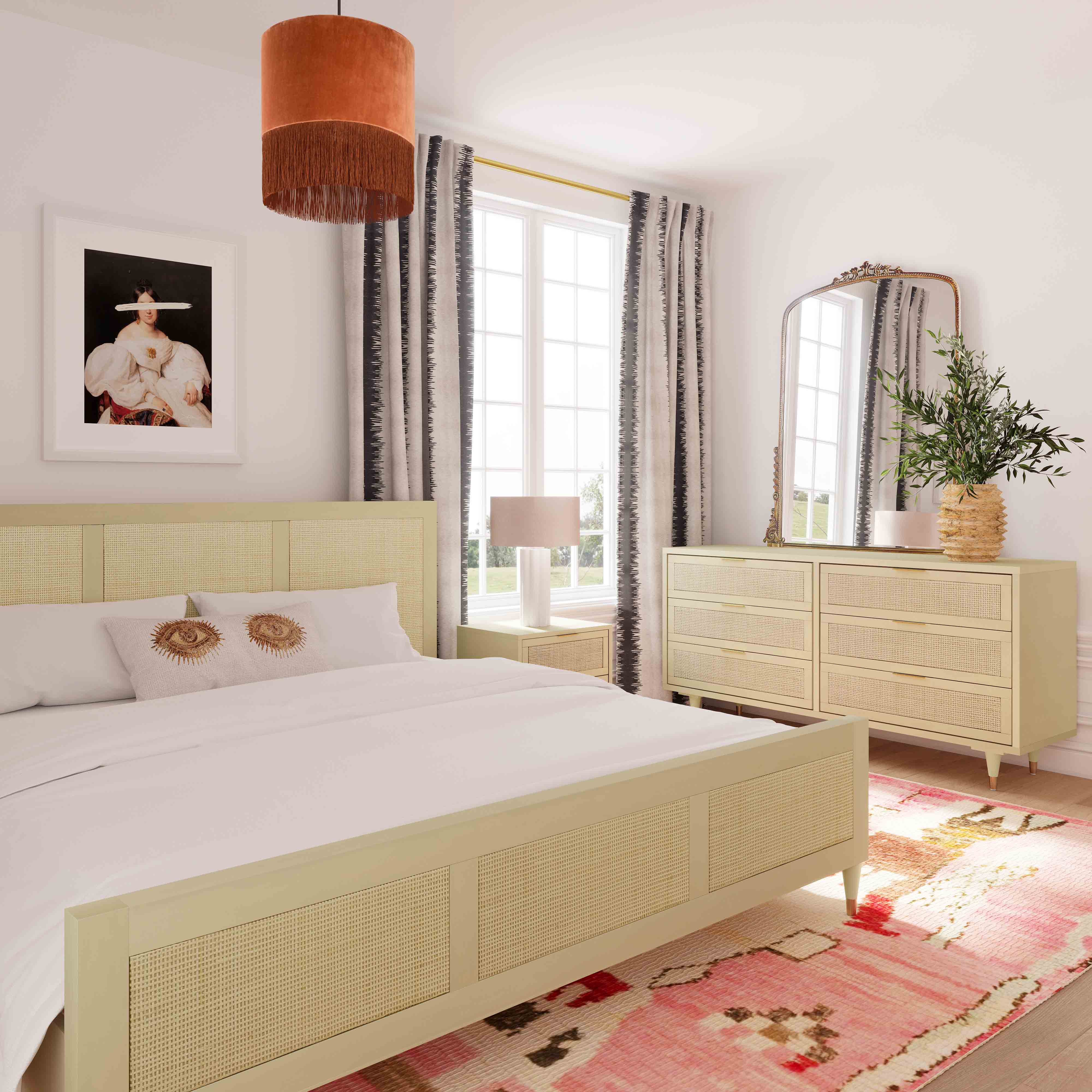 Sierra Wood & Rattan Bed - Image 20