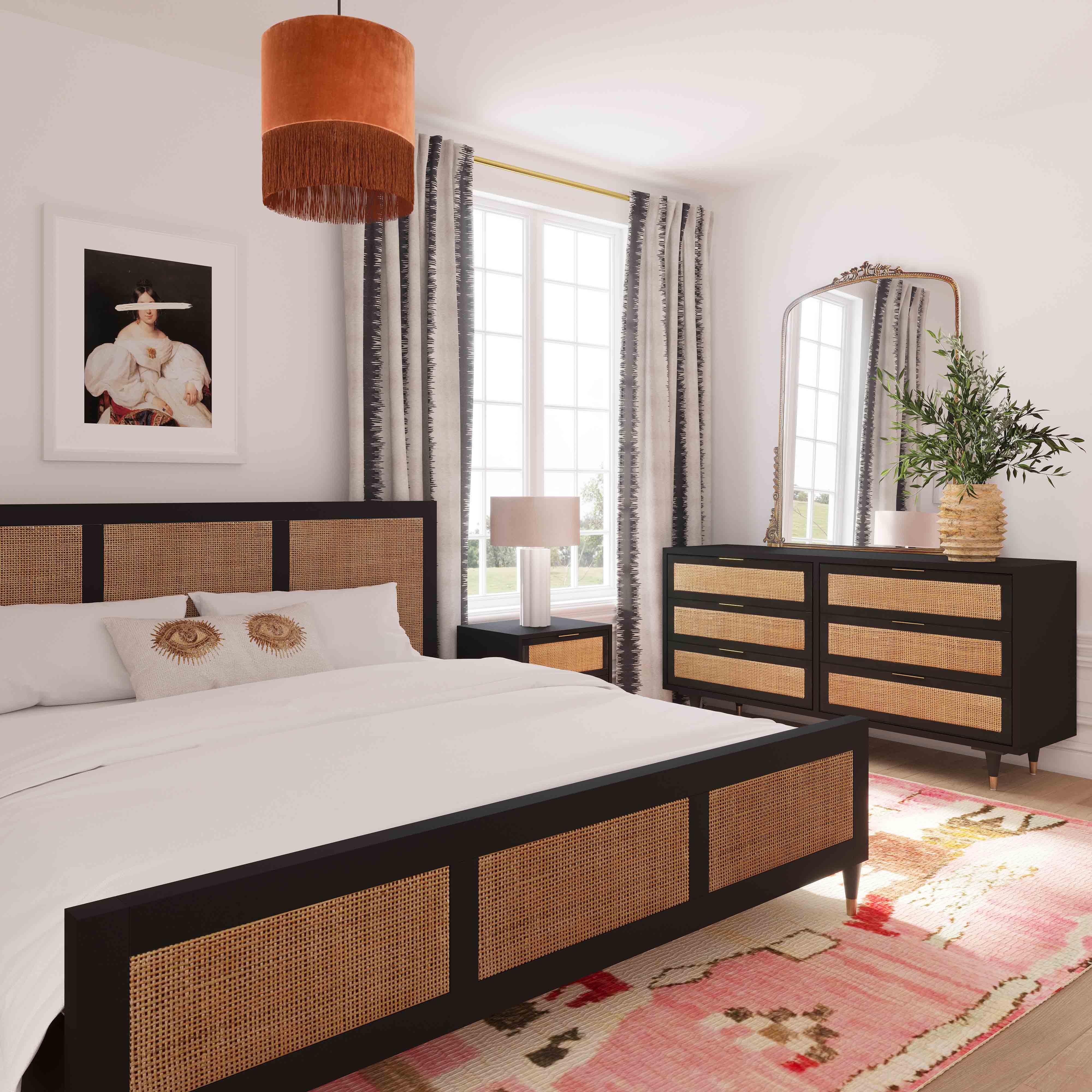 Sierra Wood & Rattan Bed - Image 9