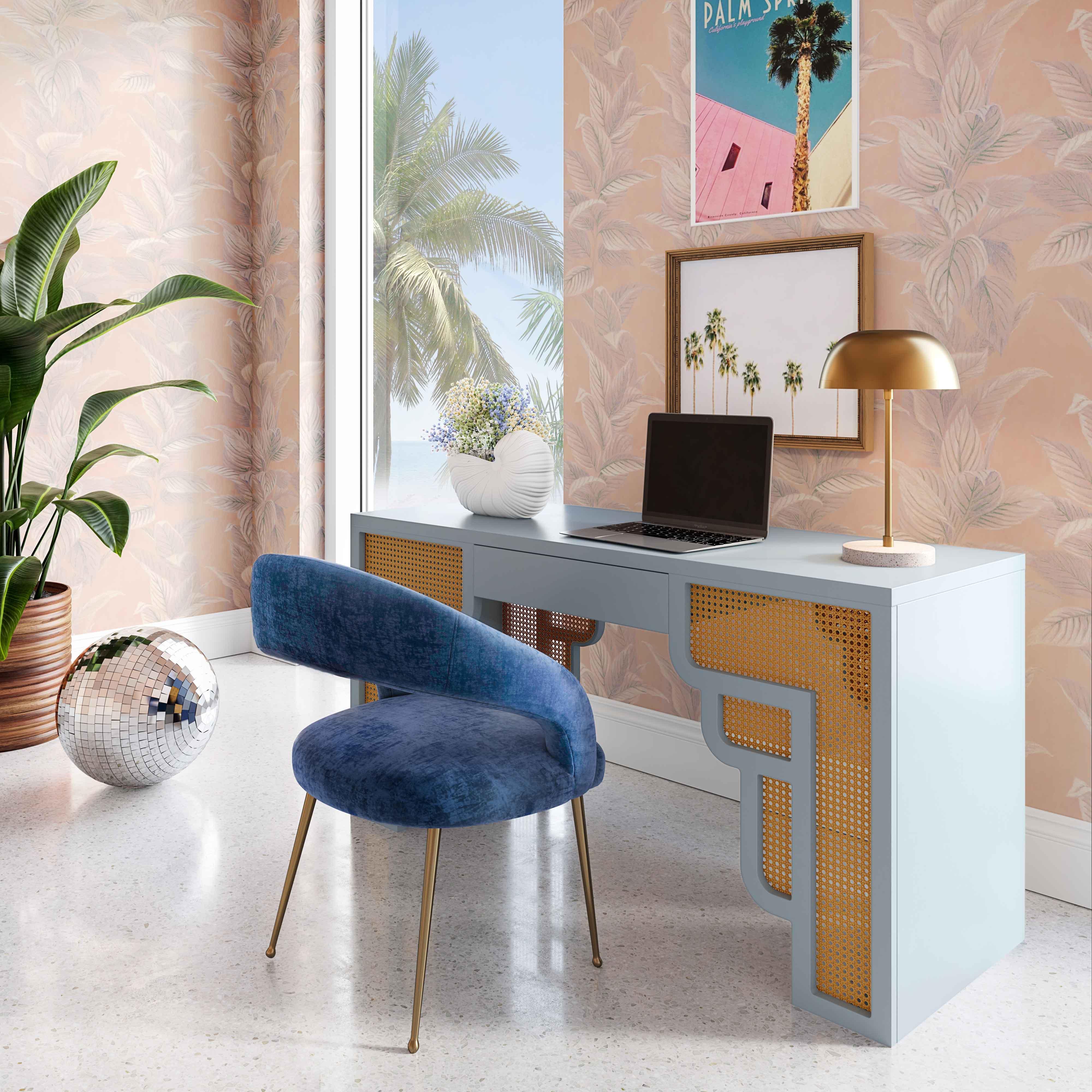 Suzie 62" Rattan Executive Desk With Drawer - Image 27