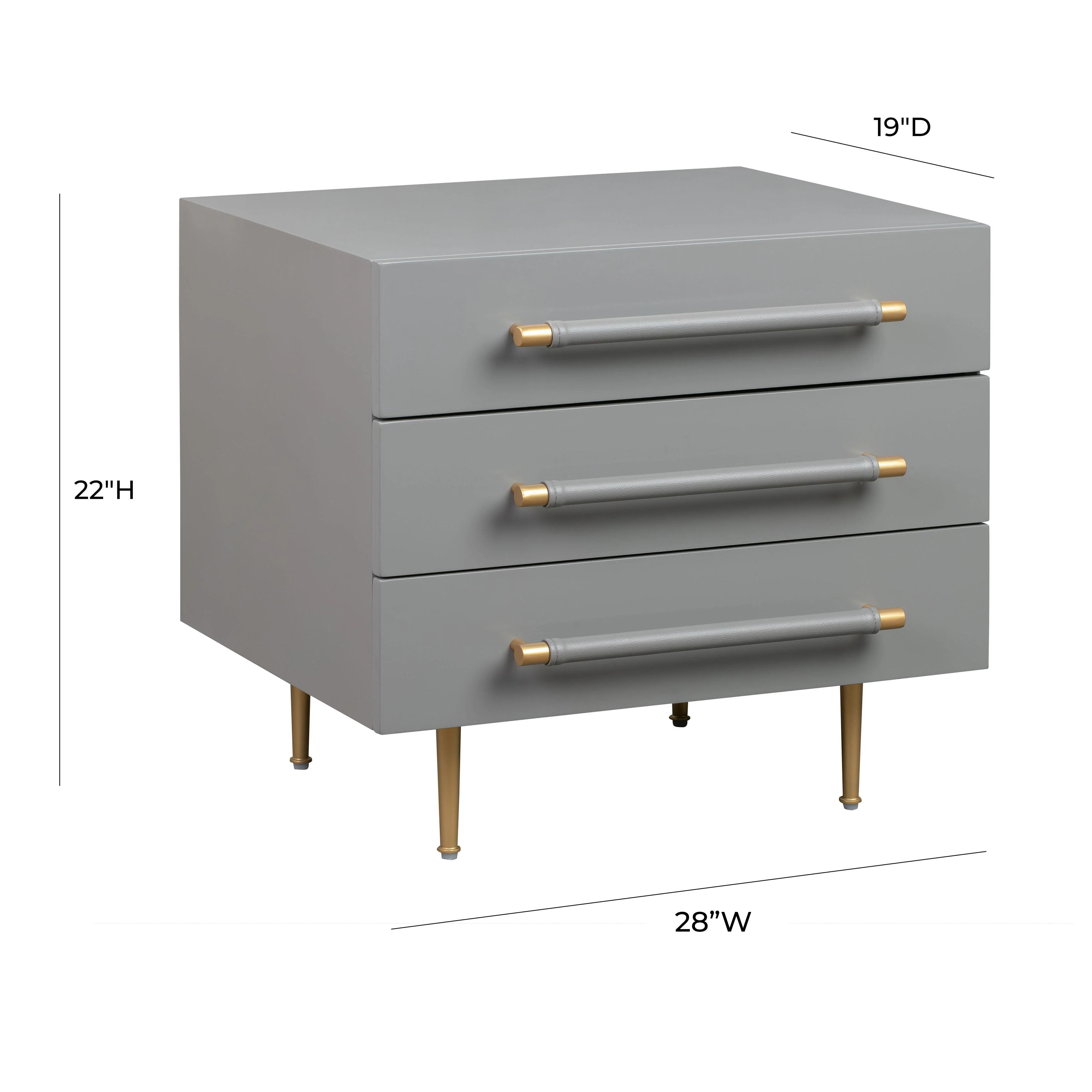 Trident 28" 3-Drawer Nightstand - Image 9