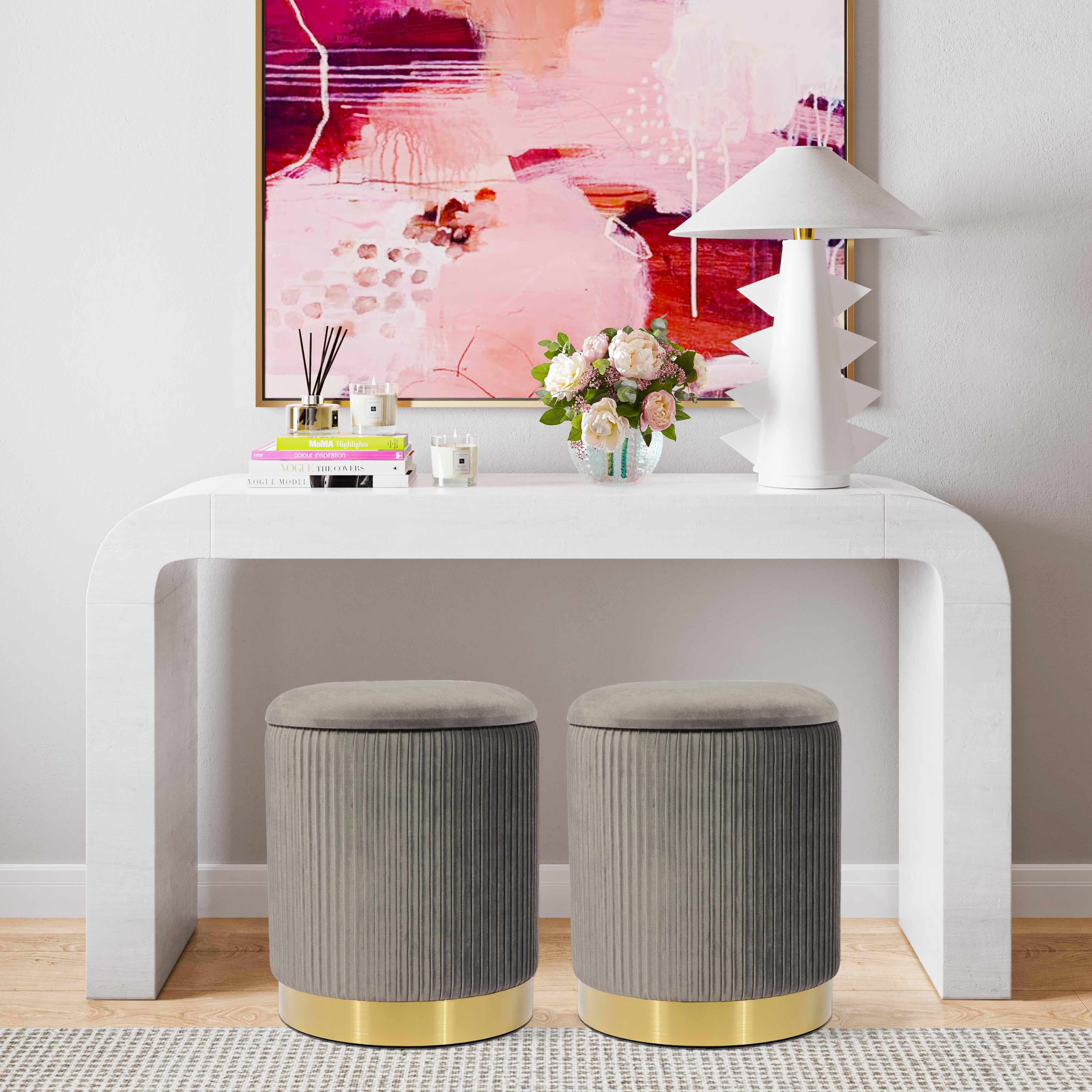 Zoe Performance Velvet Storage Ottoman - Image 16